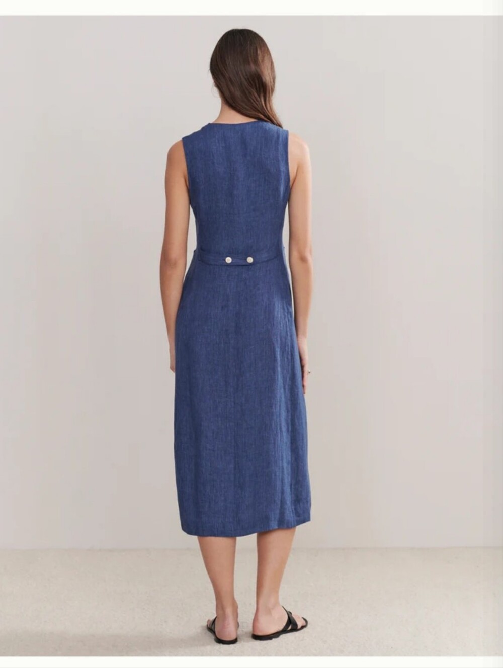 Jenni Kayne☆ Callan Linen Dress In Chambray - Picture 3 of 13